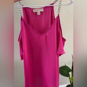 Michael Kors Pink Cold Shoulder Top Size Small